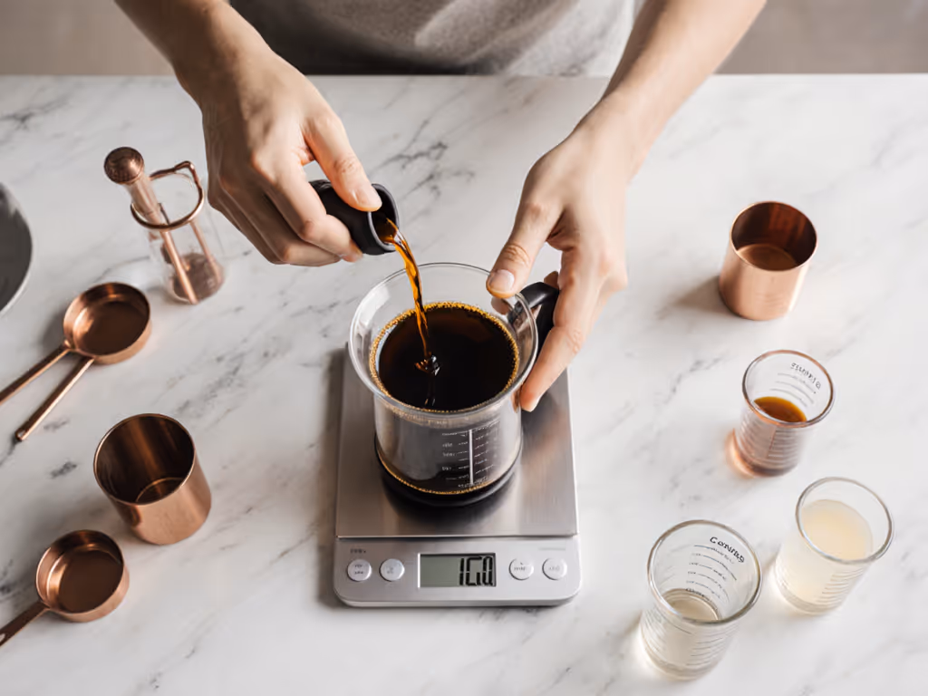 hand_pouring_french_press_with_drip_measurement_setup